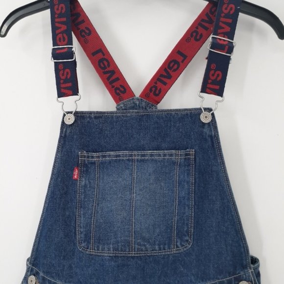 LEVI'S Little Girl's & Girl's Denim Logo Boyfriend Shortalls - Picture 4 of 11